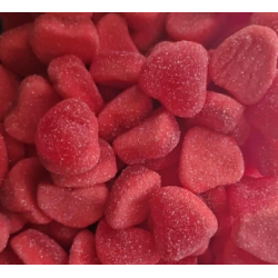 Cœur fourré aux fraises acidulées