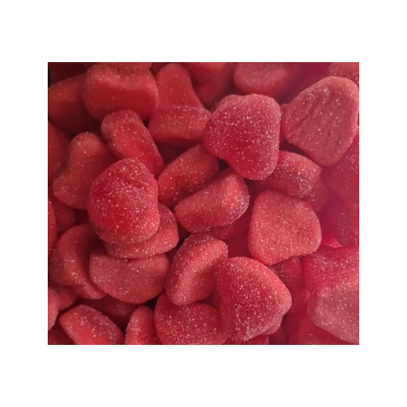 Cœur fourré aux fraises acidulées