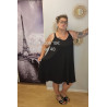 ref201 robe longue sans manche noire