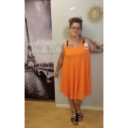 ref208 robe longue sans manche orange