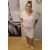 ref228 jupe droite rose pastelle