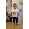 ref2955 t shirt cole V blanc