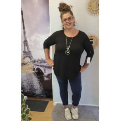 Pull gaufret avec collier