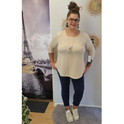 Pull gaufret avec collier