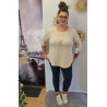 Pull gaufret avec collier Pull gaufret avec collier