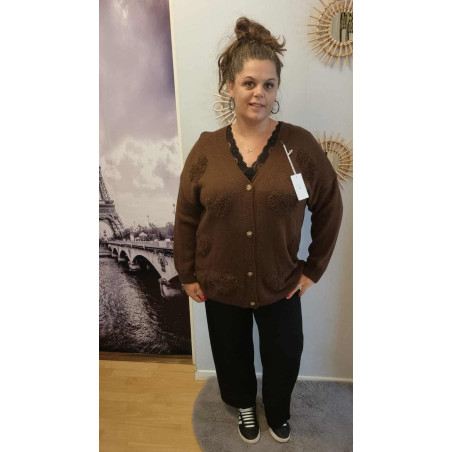 Gilet coeur brodé