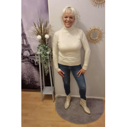 Pull col roulé